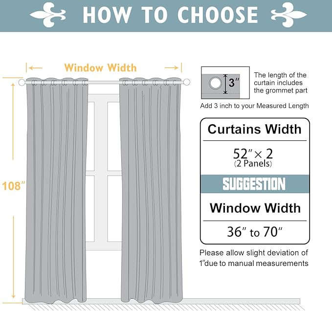 ChrisDowa Blackout Curtains 108 Inches Long 2 Panels Set for Living Room, Grommet Thermal Insulated Room Darkening Curtains for Bedroom (Royal Purple, 52 x 108 Inch)-Ruum Studio Home