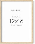 HAUS AND HUES Beige Oak Wood 12x16 Picture Frame - Modern Wood Wall Art Display - Lightweight 12x16 Frame for Art Prints, Photos, Posters - Ready-to-Hang Vertically & Horizontally-Ruum Studio Home