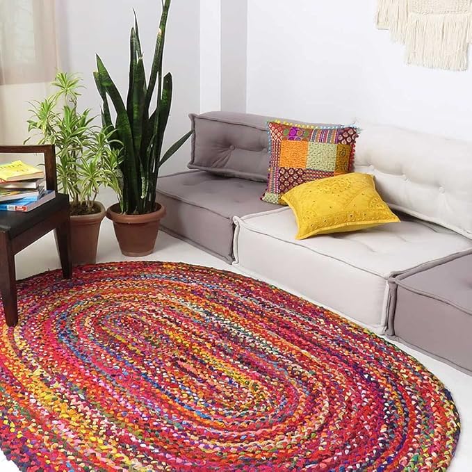 Eyes of India Embroidered Decorative Boho Throw Pillow Cover with Mirrors, Handmade Bohemian Accent Cushion Case for Sofa Couch Bedroom Living Room (Yellow, 24" x 24")-Ruum Studio Home