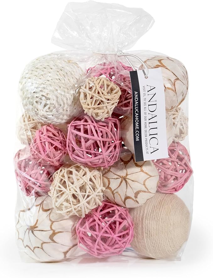 ANDALUCA Pink Decorative Balls Bowl Filler Orbs Home Decoration (Pink)-Ruum Studio Home