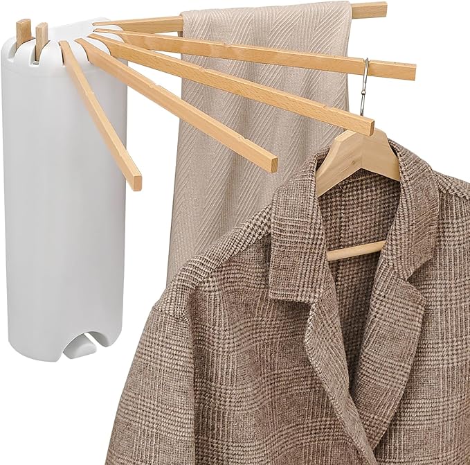 Wall Mounted Clothes Drying Rack Tripod,Foldable Drying Rack,Wall Mounted Drying Rack Clothing,Over The Door Drying Rack for Laundry Bedroom Household Wooden-Ruum Studio Home