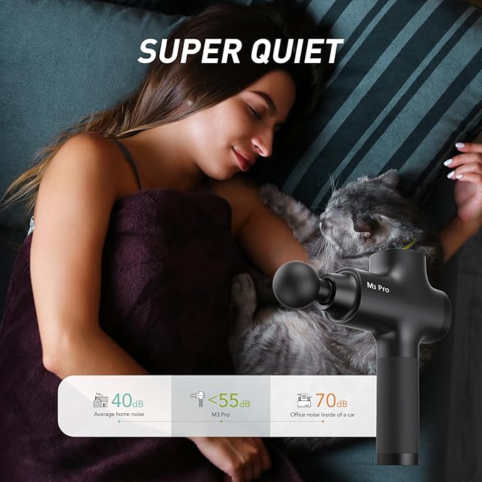 opove M3 Pro 2 Massage Gun Deep Tissue Percussion Muscle Massager for Workout, Handheld Percussive Therapy Fascia Gun for Athletes Fast Recovery 4-8 Hours Long Battery Life, Powerful, Quiet, Black-Ruum Studio Home
