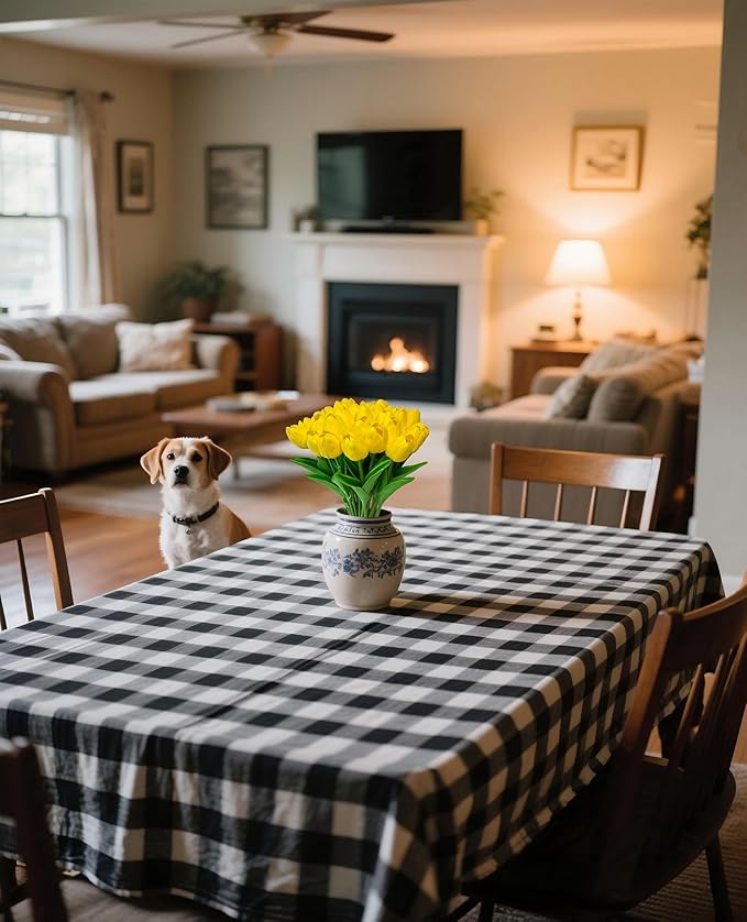 Yellow Artificial Tulip Flowers 15PCS Real Touch Faux PU Tulips Bouquet Faux Spring Flowers for Floral Arrangements Table Centerpiece Kitchen Home Mothers Day Easter Summer Decorations-Ruum Studio Home