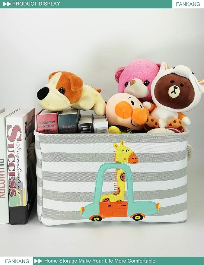 FANKANG Rectangular Laundry Basket Nursery Storage Fabric Storage Bin Storage Hamper,Gift Baskets(Giraffe)-Ruum Studio Home