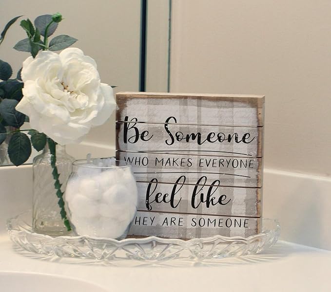 Simply Said, INC Be Someone Who Makes Everyone Feel Like They are Someone 8 inch Wood Sign, Perfect Pallet Petites Inspirational Plaque, Made in USA-Ruum Studio Home