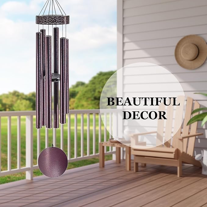 Large Wind Chimes with 6 Heavy Tubes for Outside Deep Tone - 48" Wind Chimes Outdoor Clearance, Deep Tone, Windchimes Outdoors, Memorial, Sympathy Gift, Garden Patio Yard, Home Decorate-Bronze-Ruum Studio Home
