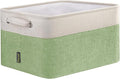 BALEINE 1 Pack Fabric Storage Bins for Shelves, Linen Storage Baskets for Organizing, Decorative Closet Bins for Clothes, Home (Green, 12"x8"x8")-Ruum Studio Home
