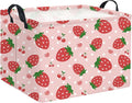 HIYAGON Rectangular Baby Girl Basket Kids Baby Storage Basket Toy Storage Bin Organizer Box Room Decor(Strawberry)-Ruum Studio Home