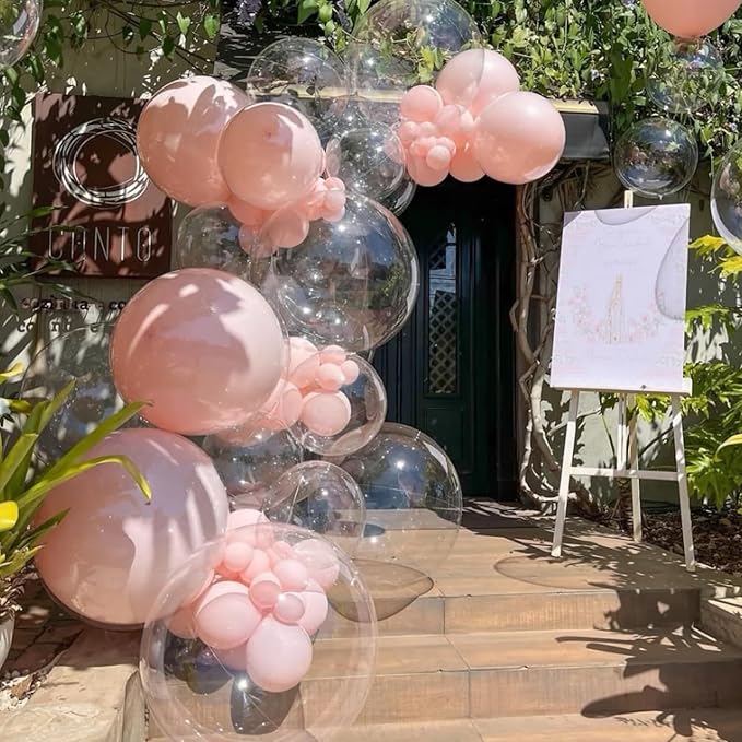130pcs Clear Balloons Different Sizes 18" 12" 10" 5" Transparent Latex Balloon Garland Arch Kit for Birthday Baby Shower Graduation Wedding Gender Reveal Anniversary Party Decorations-Ruum Studio Home