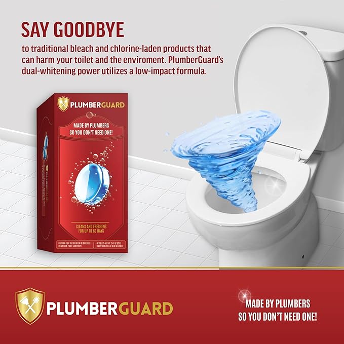 Toilet Tablets 4 Pack | Bleach & Chlorine Free, Dual-action Whitening with 1% Hydrogen Peroxide | Plumbers' Choice | Automatic Toilet Bowl Cleaner Tablets | Long-lasting Cleaning Supplies-Ruum Studio Home