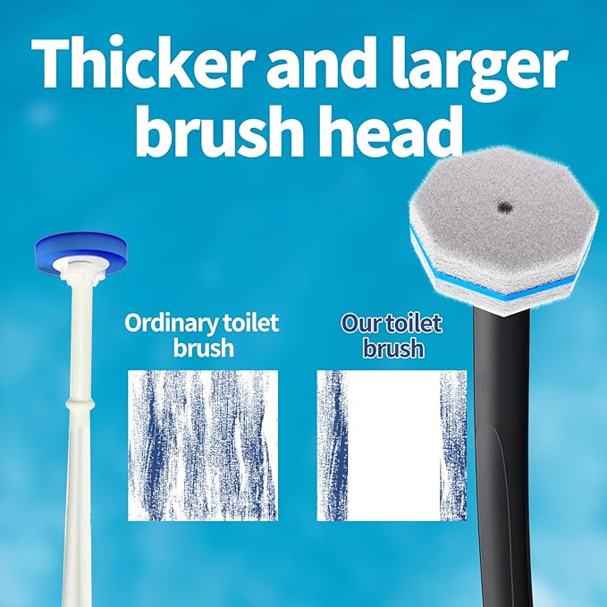 Disposable Toilet Brush with 50 Wand Cleaner Refills Pads，Wall Mounted Toilet Bowl Holder Set，Toilet Cleaning System Starter Kit，Bathroom Cleaning System for Sink Bathtub Wash Basin-Ruum Studio Home