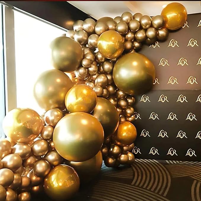 130pcs Metallic Gold Balloons Different Sizes 18" 12" 10" 5" Party Latex Balloons for Birthday Graduation Baby Shower Wedding Anniversary New Year Party Decorations-Ruum Studio Home