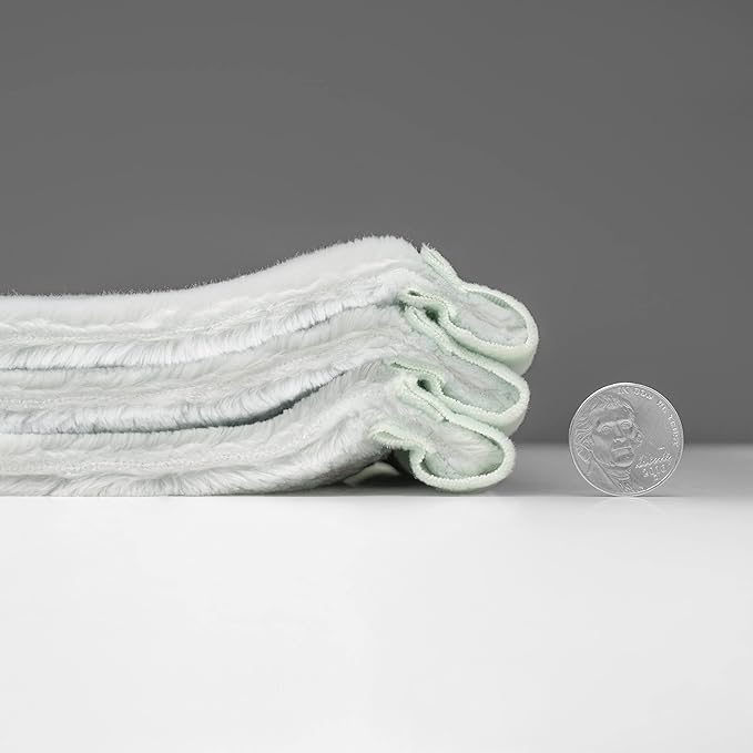 Mellowdy Extra Thick Hearty Plush Flannel Blanket (Pale Mint, 60x80) - 500GSM Twin Size Warm Blanket for Winter, Fall | Soft, Fluffy, Cuddly, Perfect for Bed, Oversized Throw for Couch, Sofa-Ruum Studio Home