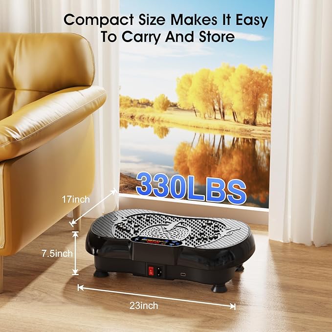 Vibration Plate Exercise Machine, 180 Speed Levels Vibration Plate for Lymphatic Drainage, Whole Body Workout Vibrating Fitness Platform, Effective for Weight Loss, Shaping, Toning & Wellness-Ruum Studio Home