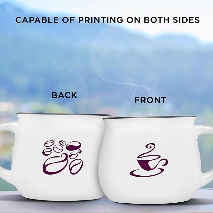 Custom Glazed Campfire Coffee Mugs 12 oz. Set of 10, Personalized Bulk Pack - Perfect for Coffee, Tea, Espresso, Hot Cocoa, Other Beverages - White-Ruum Studio Home