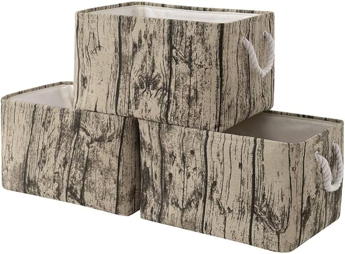 TcaFmac Fabric Storage Basket, Decorative Canvas Storage Bins Baskets for Gifts Empty Tree Stump-Ruum Studio Home