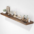 Floating Shelves for Wall, 55"W x 9.3"D x 1.5"H, Long Wooden Wall Mounted Display Shelf with Invisible Brackets for Living Room, Bedroom, Bathroom, Kitchen Decor & Storage,Set of 1,Rustic Brown-Ruum Studio Home