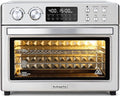 28QT Air Fryer Toaster Oven Combo, Large 12-in-1 Convection Countertop Oven with Next-Gen HeatWave Convection, 3-Layer Cooking, Rotisserie for Chicken, Fits 11" Pizza, Full Accessorie, Stainless Steel-Ruum Studio Home