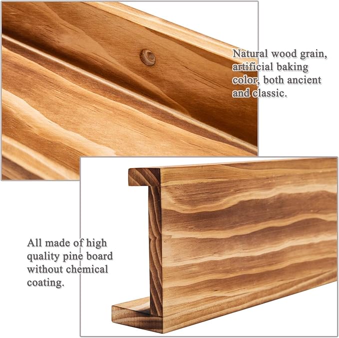 AZSKY 48 Inches Long Wood Photo Picture Ledge Shelf with Lip Floating Shelves for Nursery Books Set of 2 Rustic Wall Shelf for Kids Bedroom Office Bathroom Living Room Frames-Ruum Studio Home