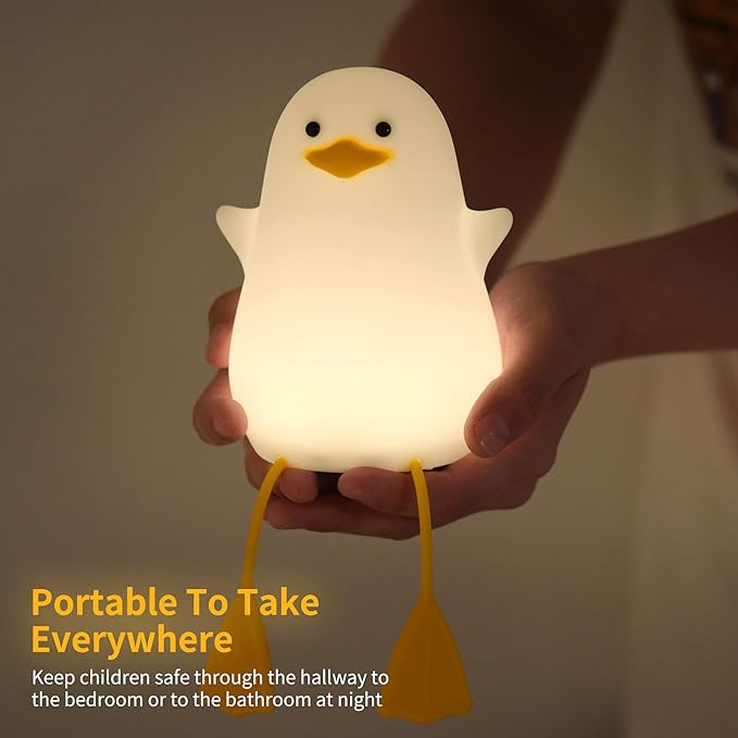 YuanDian Cute Duck Night Light, Gifts for Women Teen Girls Baby,Night Lights for Kids Bedroom Kawaii Room Decor, Cute Christmas Seagull Silicone Nightlights for Children Toddler.-Ruum Studio Home