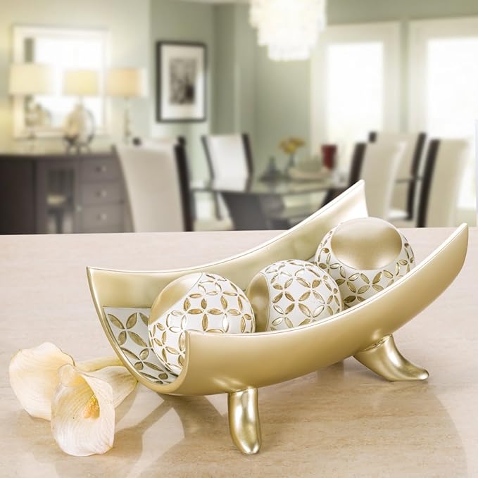 Creative Scents Schonwerk Diamond Lattice Decorative Bowl Table Centerpiece - Home Decor for Living Room, Centerpieces Table Decorations for Dining Room and Coffee Table-Ruum Studio Home