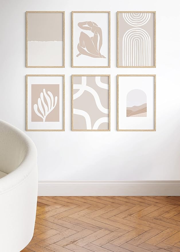 HAUS AND HUES 20 x 30 Frame Set of 9-20 By 30 Picture Frame, 20x30 Poster Frame Wood, Big 20 Inch x 30 Inch Frame, Natural 30x20 Picture Frame, 20 x 30 Picture Frame (20x30 Beige Frame)-Ruum Studio Home