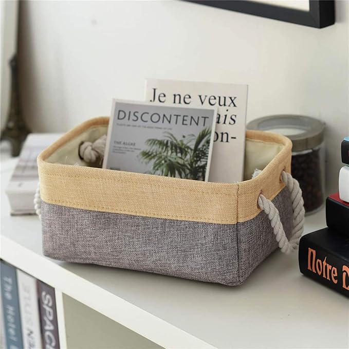 TheWarmHome Small Storage Bins Basket - Small Storage Baskets for Organizing Shelves, Fabric Storage Cubes Organizer for Changing Table Clothes Shoes Sock Towel Dog Toy,Decorative Basket Gift-Ruum Studio Home