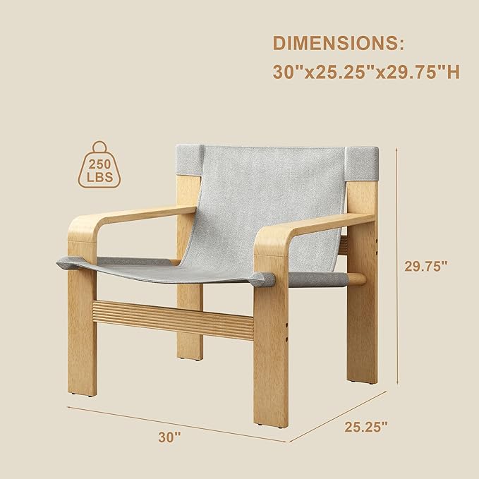 Mid-Century Accent Chair with Wide Armrest & Solid Wood Frame, Detachable and Washable Armchair, Modern Living Room Reading Chairs for Bedroom Sunroom Bedroom Balcony,White-Ruum Studio Home