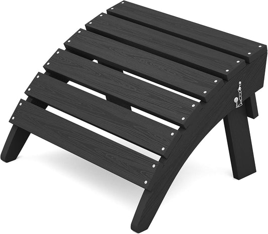 KINGYES Folding Adirondack Ottoman for Adirondack Chair, Black-Ruum Studio Home