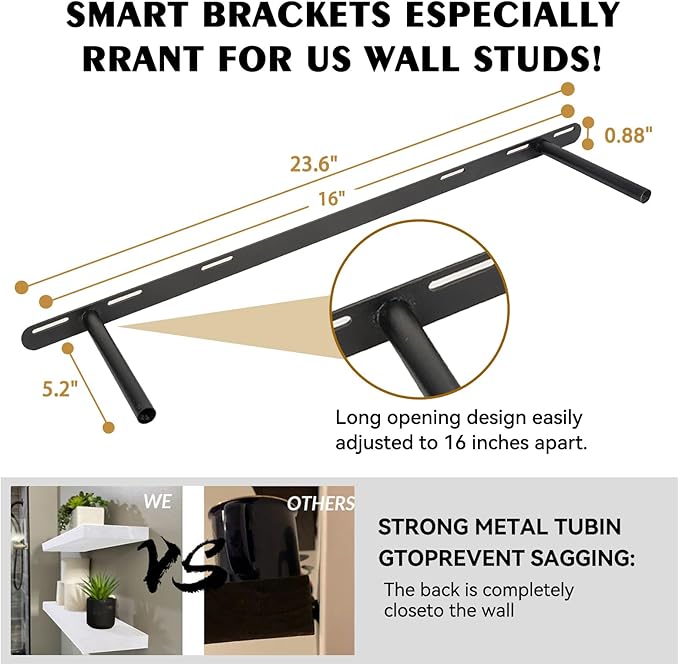 BGMG Wood Floating Shelves 36 inch Long, Wide Rustic Wooden Wall Shelves for Bathroom Living Room Bedroom Kitchen Farmhouse Set of 2-36x6.7x1.25 inch-White-Ruum Studio Home