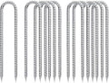 U-Hook-Rebar-Stakes-12 Inch, Ground Stakes Heavy Duty Rebar Stakes for Camping 8pcs Rebar Stakes Rust Proof Coated Metal for Flower Gardens Dog Fence Camping Tents Chicken Coop-Ruum Studio Home