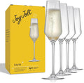 JoyJolt Champagne Glasses Layla Collection, Set of 4 – 6.7 oz Elegant Crystal Stemmed Champagne Flutes for Prosecco, Sparkling Wine, Mimosas, Cocktails, Weddings, Anniversaries, Parties-Ruum Studio Home