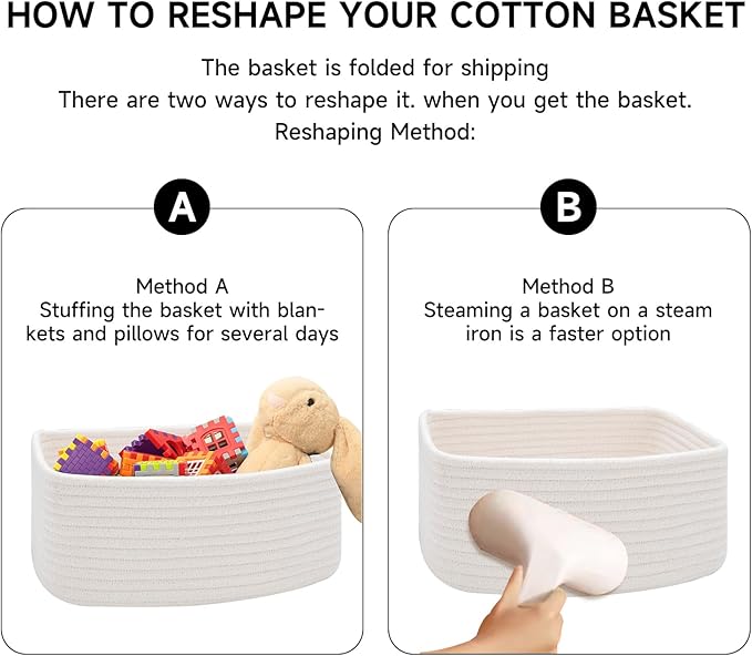 Small Storage Baskets for Organizing | Closet Organizer Bins | Shelf Toy Basket | Woven Rope Baskets | Cube Decorative Box | Shallow Basket | 13x8.5x5.1” | 3 Packs Rainbow-Ruum Studio Home