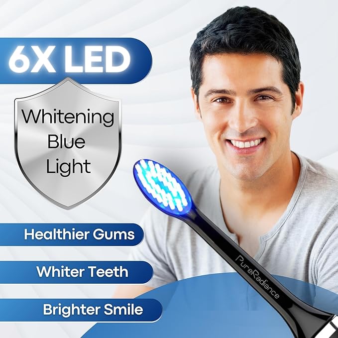LED Whitening Electric Toothbrush – Waterproof, Sonic Brush with 6 LED Lights for Whitening, Soft Bristles, Rechargeable, Travel Case Included – Ideal Electric Toothbrush for Adults-Ruum Studio Home