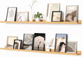 Heimlove Picture Ledge Shelf, Floating Shelves Set of 2, 56 Inches Picture Shelf for Wall with Ledge, Kids Bookshelf Wall Mounted for Living Room Bedroom Decor Books Photo Frames, Natural Oak-Ruum Studio Home