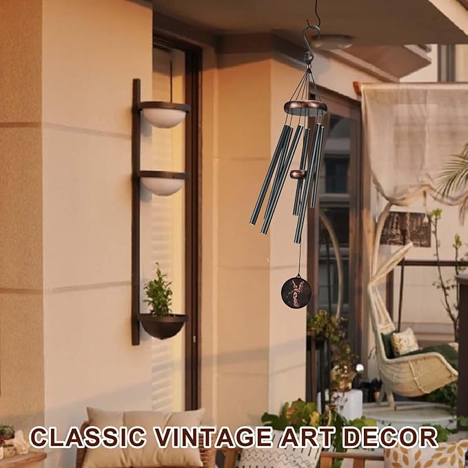 Wind Chimes for Outside, Angel Deep Tone Vintage Wind Chime Outdoor Clearance, Sympathy/Memorial/Festivals Gift for Mom Dad Grandma, Home Garden Patio Decor (32" Angel)-Ruum Studio Home