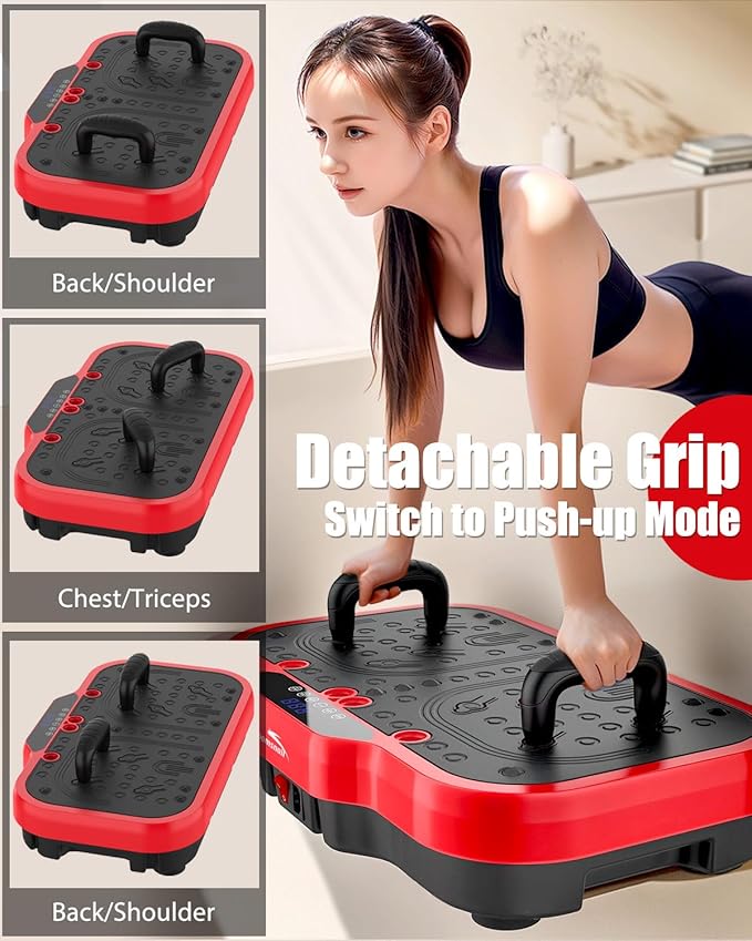 Vibration Plate Exercise Machine, 8000 Vibrations/min Adjustable Fitness Platform, 400 Lbs Capacity Whole Body Workout Extra Large Size Platform with Bluetooth for Weight Loss, Women & Men-Ruum Studio Home