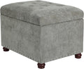 Joveco Storage Ottoman Foot Rest Stool, 24" Velvet Footstool Bench for Living Room Bedroom, Light Grey-Ruum Studio Home