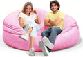 Bean Bag Chair for Adults 4FT,Soft Removable Cover for Teens/Girls Bedroom,Fluffy Giant Round Floor Beanbag Lounger Chairs (No Filler,Pink)-Ruum Studio Home