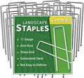 Landscape Staples Galvanized 4 Inch 60 Pcs, Metal Garden Stakes 1.6 Inch, Garden Staples for Lawn 11 Gauge-Ruum Studio Home