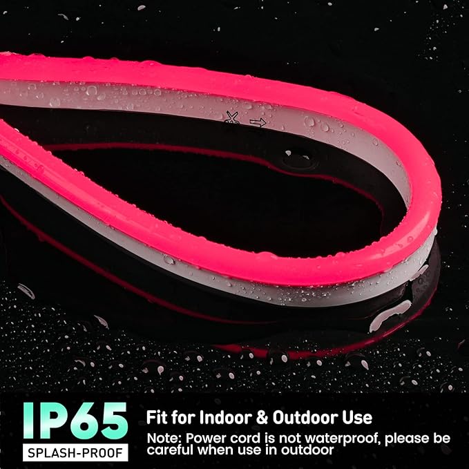 GZBtech Flexible LED Neon Rope Lights 16.4FT,AC 110-120V Waterproof Strip Light, 120LEDs/M Cuttable Connectable Neon Lighting for Indoor Outdoor Home Decor/Commercial Building Use-Red 5M-Ruum Studio Home