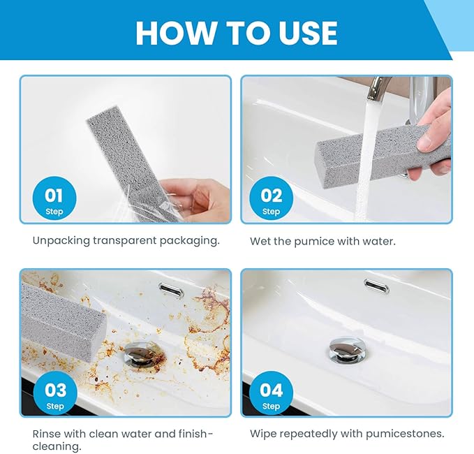 14 Pack Pumice Stone for Toilet Bowl Cleaning, Powerfully Cleans Hard Water Rings, for Cleaning Toilets, Bathtubs, Grills, Swimming Pools, Sinks-Ruum Studio Home