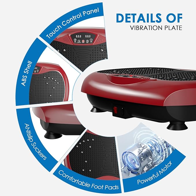 Vibration Plate Exercise Machine - Whole Body Workout Vibration Platform Lymphatic Drainage Machine for Weight Loss Home Fitness with Resistance Bands Remote-Ruum Studio Home
