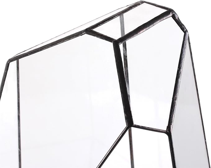 NCYP Large Geometric Terrarium - 16 Inches Tall Irregular Open Glass Terrarium Pot - Home Garden Tabletop Decoration Planter for Air Plants Succulents, Handmade (NO Plants, No Door)-Ruum Studio Home
