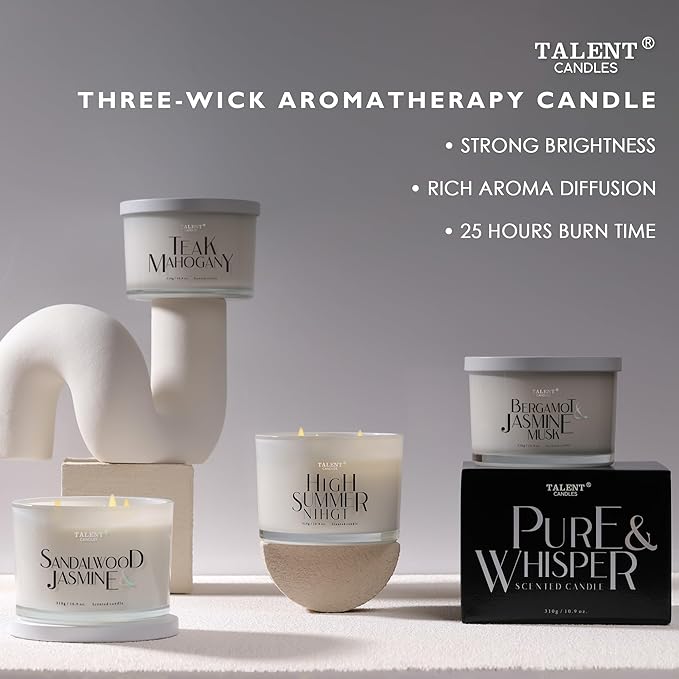 Scented Candles for Home - Large 3 Wick Jar Candles - Natural Soy Wax Candles Gifts for Women & Men - Aromatherapy Aesthetic Candles-Ruum Studio Home