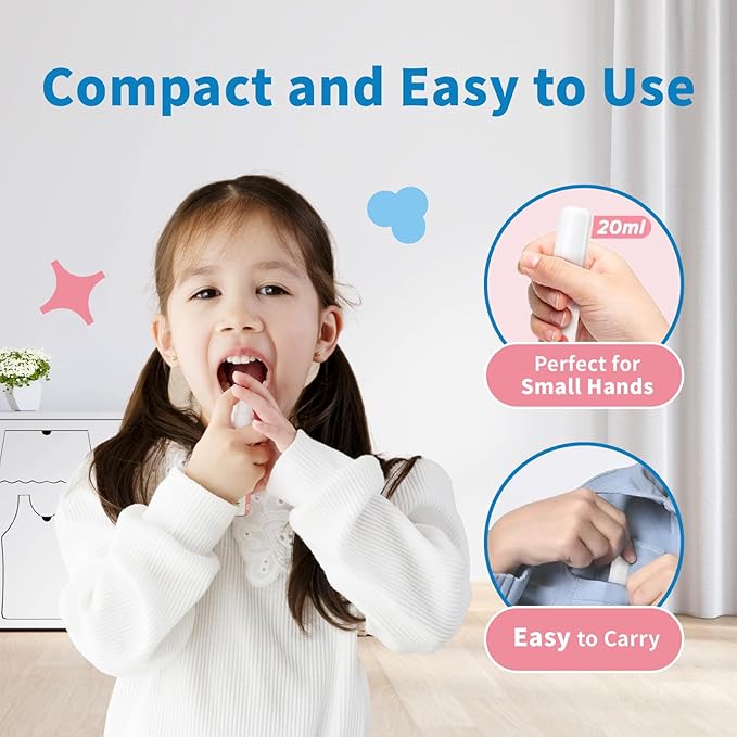 Mouth Spray for Kids, Toddler Toothpaste Helper, Fluoride Free Baby Toothpaste Cavity Protection, Oral Care with Natural P113+ Antibacterial Peptide - for Newborns to Age 6 (Watermelon)-Ruum Studio Home