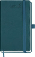 BEZEND Pocket Planner 2025-2026 Weekly and Monthly, 3.5" x 6" Academic Planner (Jul 25-Dec 26) 18-Month Mid-Year Calendar Book, Storage Pocket, Pen Holder, PU Leather Hardcover - Dark Green-Ruum Studio Home