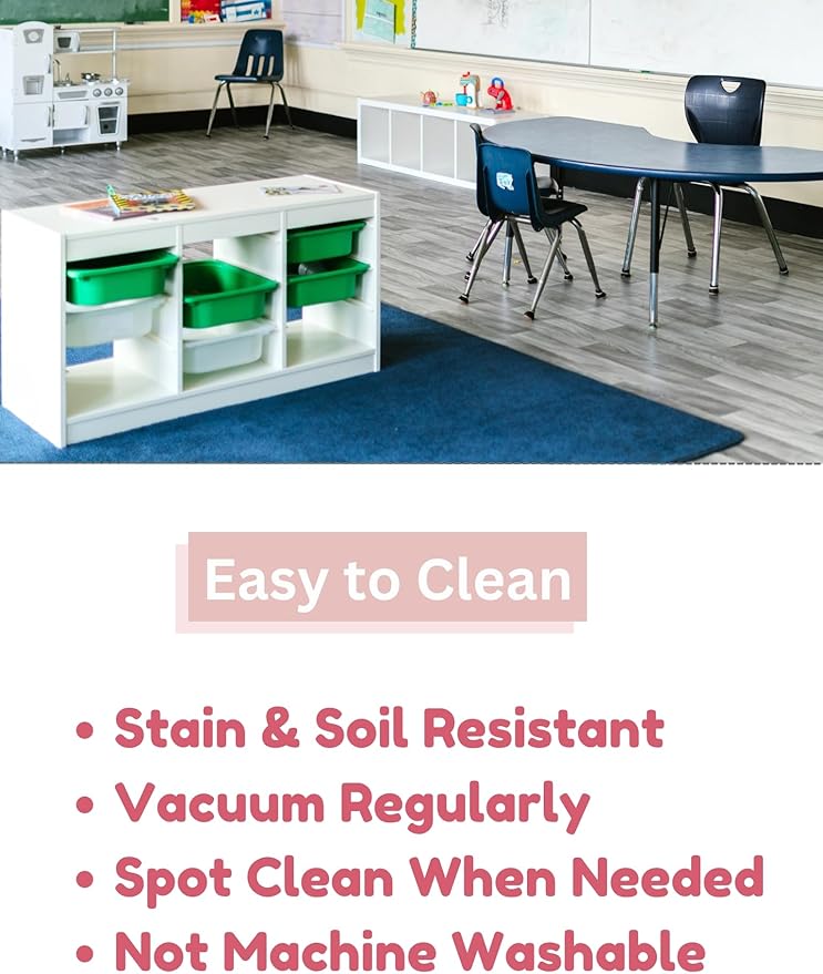 KOECKRITZ Soft and Colorful Kids Classroom Area Rugs (Passes Flammability Pill Test) Many Sizes and Bright Colors to Select from (4' x 4', Glamour)-Ruum Studio Home
