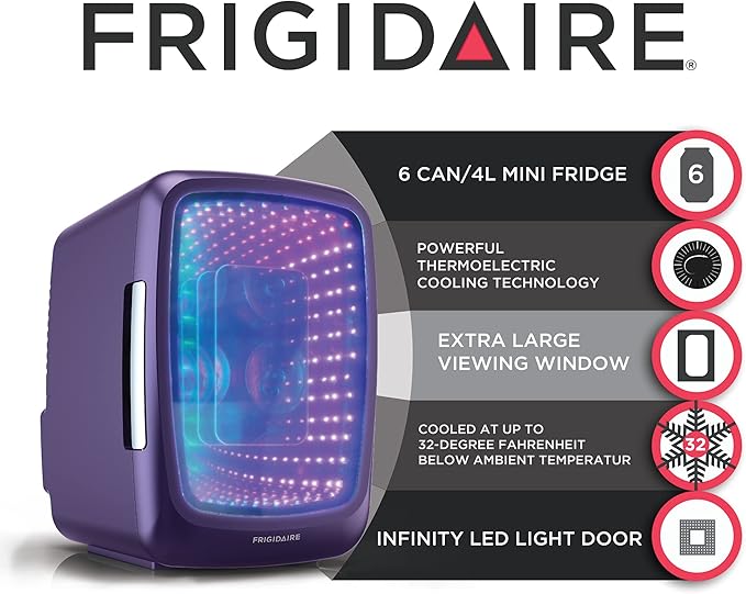 Frigidaire EFMIS179 Gaming Light Up Mini Beverage Refrigerator, Purplehaze-Ruum Studio Home