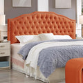24KF Upholstered Button Tufted King Size Headboard with Nailhead Trim, Elegant Boucle Fabric California King headboard, 6031-K-Boucle-Orange-Ruum Studio Home